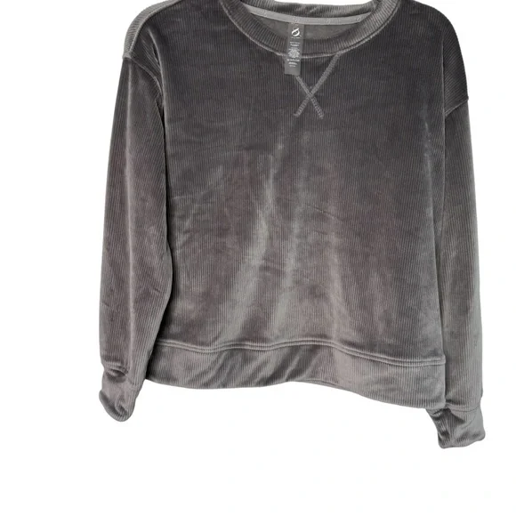 Lou & Grey Ribbed Dark Gray Sweater Top Size XS - Picture 4 of 8